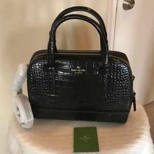 NWT Kate Spade Croc Embossed Leather Satchel